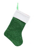 Tinsel Christmas stocking 18" (green)