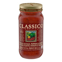 Classico Italian sausage sauce, peppers and onion 650ml