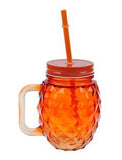 Mason jar glass pineapple 450ml - orange
