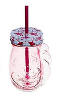 Mason jar glass toucan 450ml - candy pink