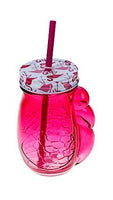 Mason jar glass toucan 450ml - bright pink
