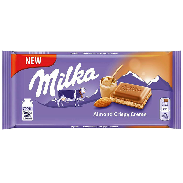Milka Chocolat crème d'amande croquante 90g