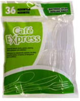 Café Express ustensiles assortis en plastique pk36