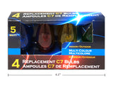 Ampoules C7 pk4 (multicolore)