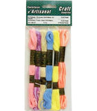 Embroidery thread 8m. pk6 (pastel colors)