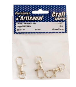 Trigger clasp 37mm pk3 (silver color)