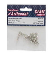 Perles métalliques 6mm pk22 - fleur