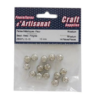 Metallic filigree beads 10mm pk14