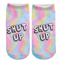 Chaussettes imprimées pour adulte/adolescent («Shut Up»)