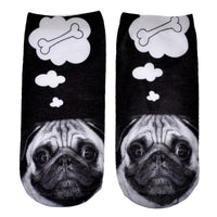 Adult/Teen Printed Socks (Pug)