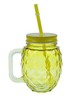 Mason jar glass pineapple 450ml - yellow