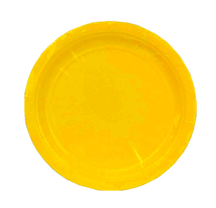 Assiettes en cartons pk8 - jaune vif (tailles asst.)