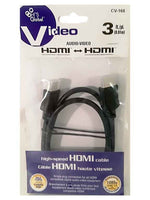 Câble audio vidéo HDMI haute vitesse 3 pi. plaqué or