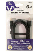 Câble audio vidéo HDMI haute vitesse de 6 pi. plaqué or