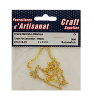 Metallic decorative chain, gold