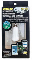 Universal USB car charger with 12v socket.