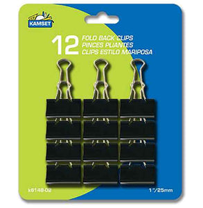 Pack of 12 folding paper clips 1 in.