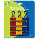 Pack of 12 colored folding paper clips, 1 in.