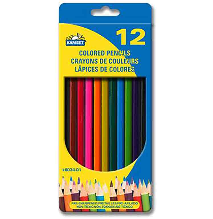 Boîte 12 crayons de couleur en bois publicitaire personnalisée Bossy