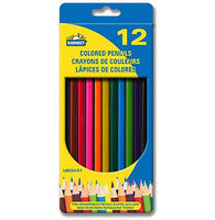 Pack of 12 assorted color wooden pencils