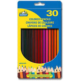 Boîte de 30 crayons de couleurs, bois, pré aiguisé - Dollar Royal