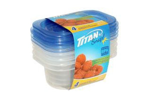 Titan Snap small rectangular containers 280ml pk4