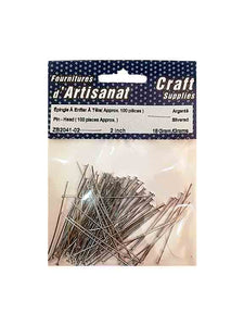 Threading pins (2in.) with head, silver