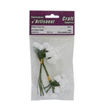 Mini ribbon rose, 3/8" pk2 - white