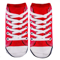 Adult/teen print socks (red shoes)