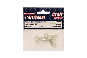 Clasps / lobster claw (18mm.), silver plated