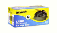 Kodiak Garbage Bags with Drawstring 77L pk12
