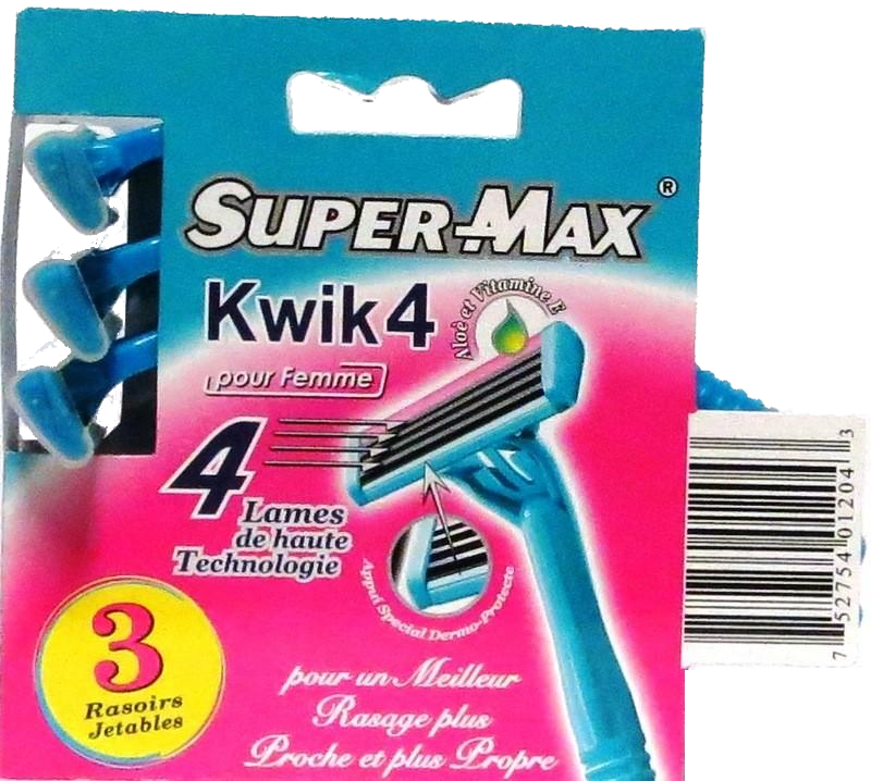 Supermax rasoirs pour femmes kwik4 pk3