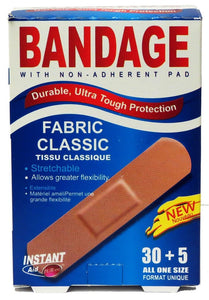 Instant Aid bandages en tissu pk30 + 5