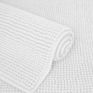 Chenille bath mat (white)