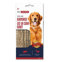 Os pour chien: Paquet de bâtons plats en cuir brut