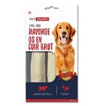 Os pour chien en cuir brut en forme de long rouleau