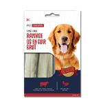 Os pour chien : Paquet de 4 os en cuir brut en forme de rouleau - Dollar Royal