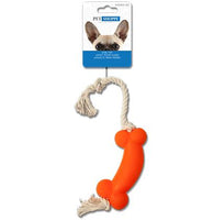 bone dog toy with rope