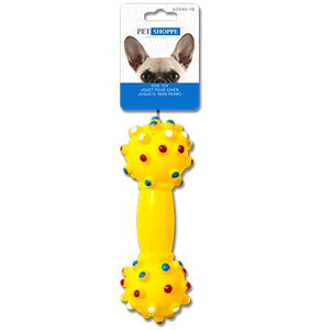 Bone shaped dog toy with bumps