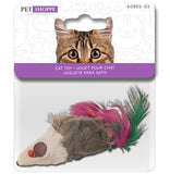 furry mouse shaped cat toy (as real)