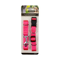 Pet Shoppe Nylon Collar and Leash (Medium) - Pink