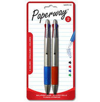 Paquet de 2 stylos à bille 4 couleurs