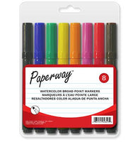 Set of 8 felt-tip markers/pencils, large tip
