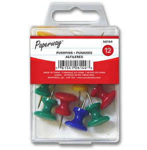 Box of 12 giant colored thumbtacks