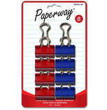 Pack of 8 color folding paper clips 1 1/4 in.