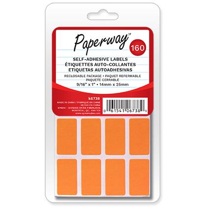 Paquet de 160 étiquettes auto-collantes oranges