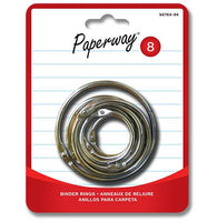 Pack of 8 binder rings to bind perforated sheets