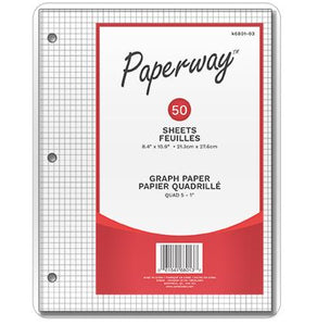 Paquet de 50 feuilles quadrillées  21.3CM X 27.6CM