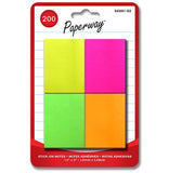 1.5 x 2 assorted brightly colored sticky notes.