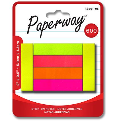 Notes adhésives (format marque page) 0.5 x 2 po